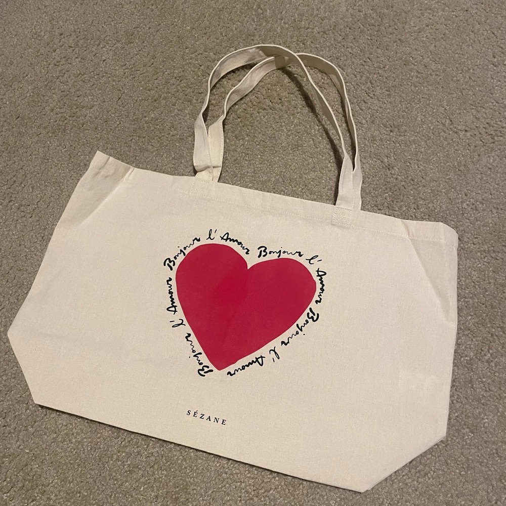 Sézane Tote Bag "BONJOUR L'AMOUR"